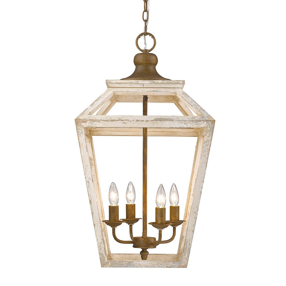 Golden Lighting-0839-4P BC-Haiden - 4 Light Pendant Burnished Chestnut  Burnished Chestnut Finish